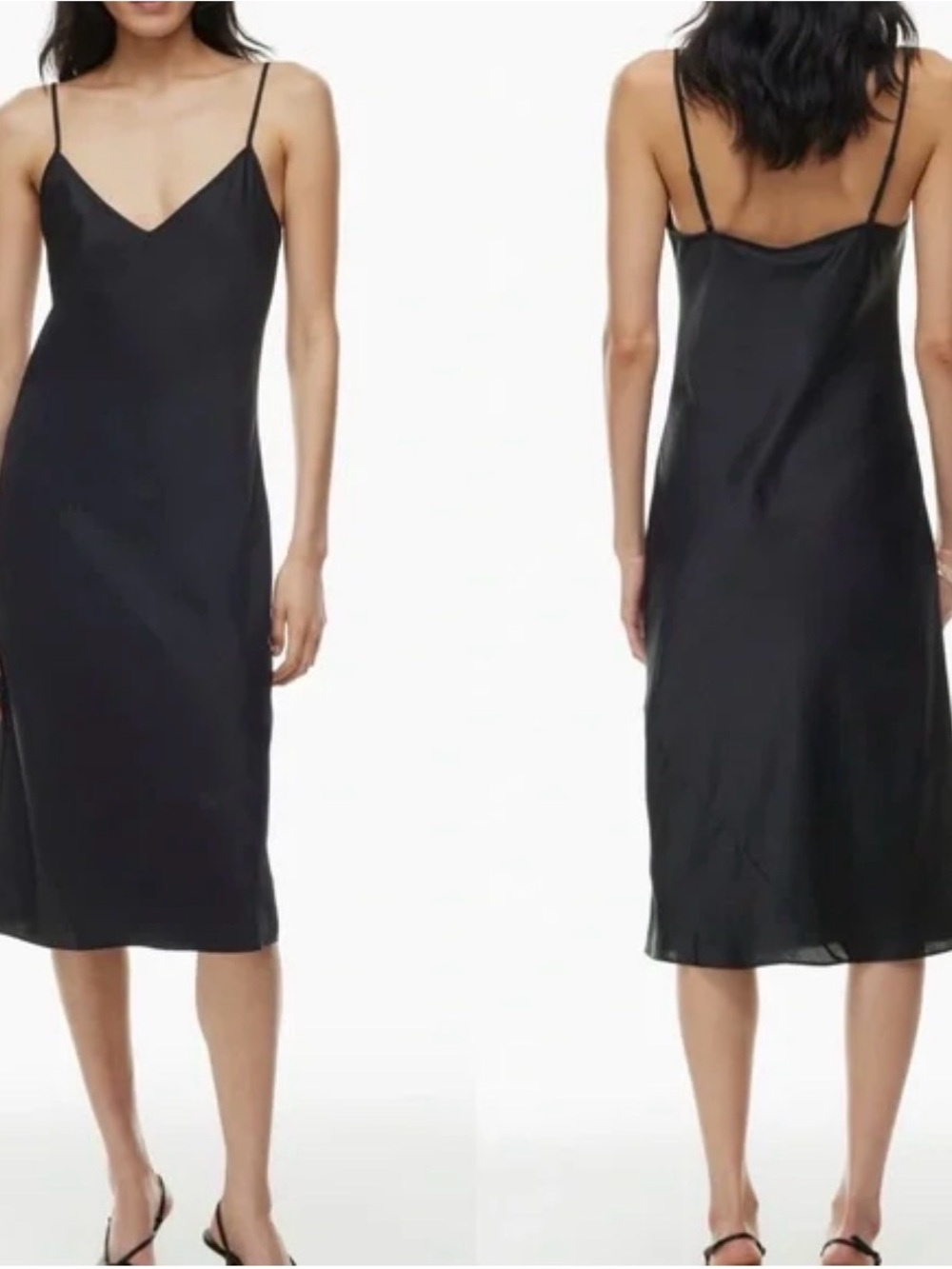 Babaton Navy Slip Midi Dress with Adjustable Straps